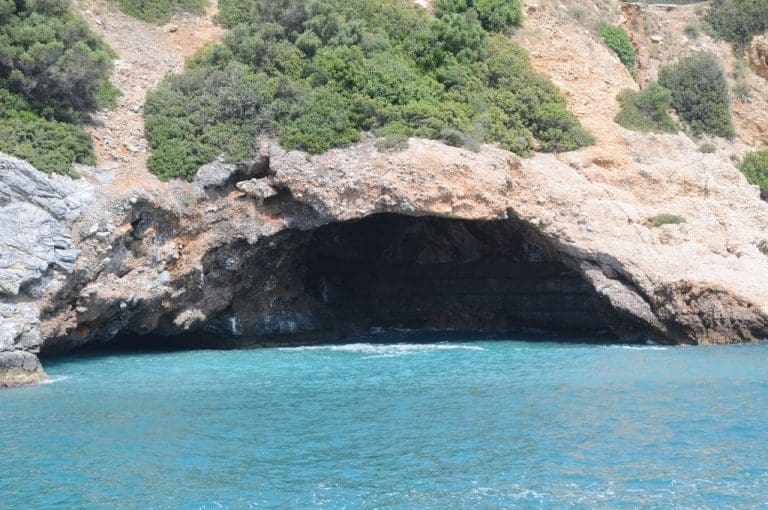 View of Pirates Cave Alanya seen from the boat