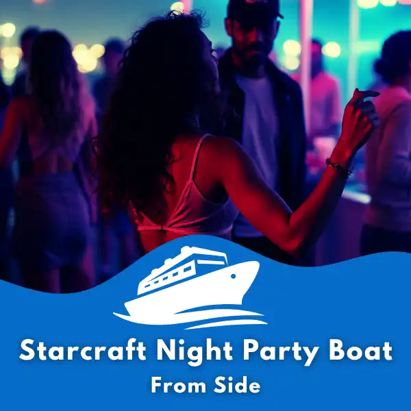 Starcraft Night Party Boat from Side – All-Inclusive Foam Cruise & DJ Event